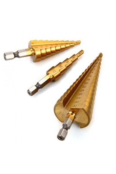workzone Σετ κωνικά τρυπάνια τιτανίου 1x (4-12mm) 1x (4-20 mm) 1x (4-32 mm)