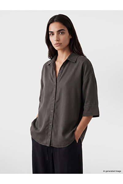 LC Waikiki Trendlucky Oversize Women's Jean Shirt with a Difference