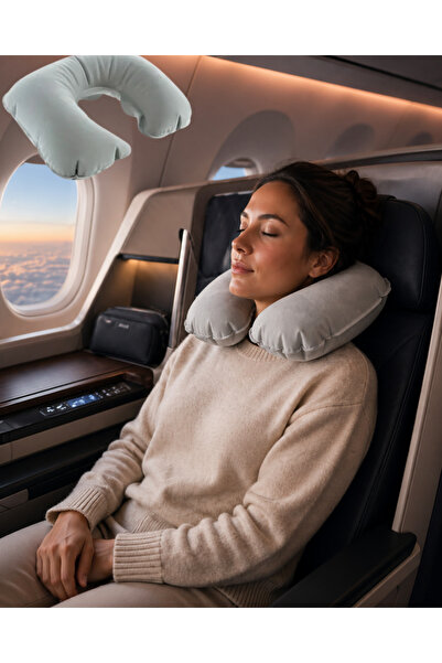 OSKA GLOBAL Foldable Inflatable Neck Pillow Waterproof Travel Sleeping Pillow