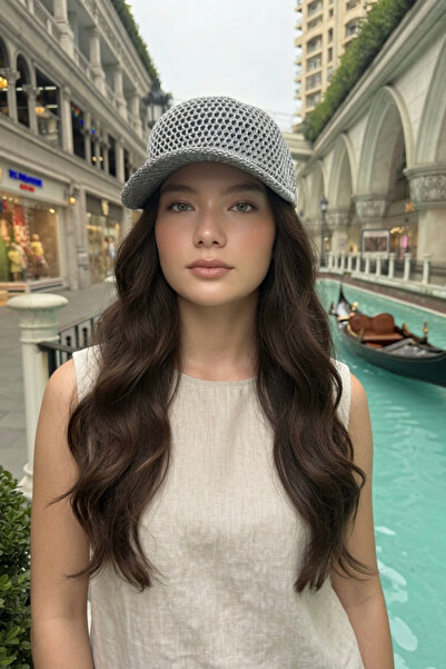 Mollycrush Perforated Cap Hat Summer Sports Trend |   Gray Women's Openwork V...