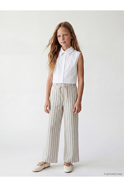 LC Waikiki Trendlucky striped wide-leg pants for girls