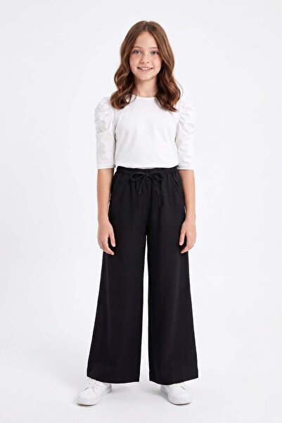 Fulla Moda Pantaloni pentru fete cu buzunare cu talie elastică