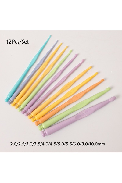 Choice 12Pcs 12Pcs Color Knitting Needle 2-10mm Household Sewing Supplies Cro...