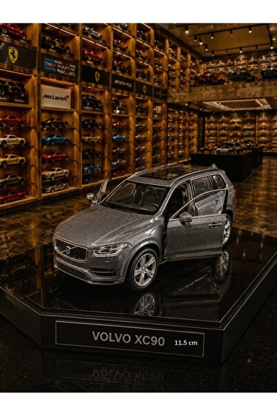 OYUNCAKSAHİLİ Volvo XC90 Diecast Metal 11.5cm Model 1.36 Koleksiyon Çekbırak Orjnal Wlly xc90 Volvo Kapıları Açılır Metalic Füme