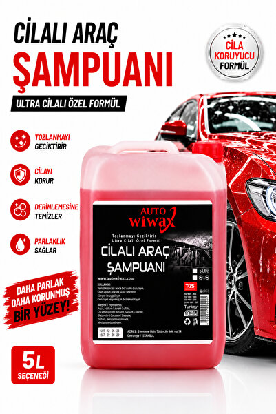 autowiwax Auto Wiwax Cilalı 5 Litre Araç Şampuanı Oto Yıkama Şampuanı Boya Ko...