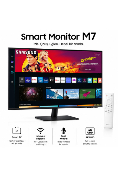 Samsung 109 Ekran 43" Inç 4k-uhd, Wi-fi Bağlantı 3840 X 2160 Smart Slim Monit...