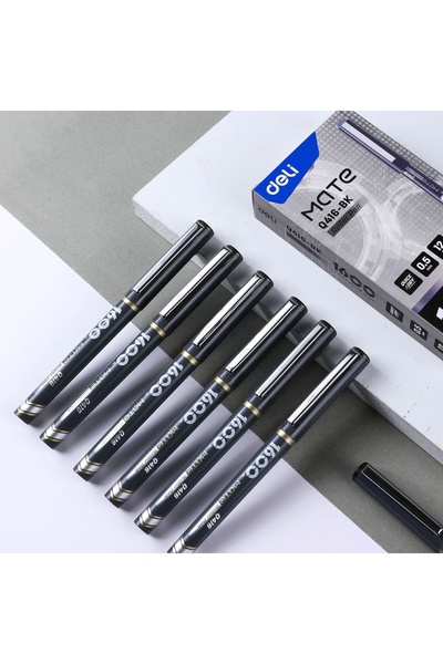 Deli 145761 Roller Pen, 0.5 mm Needle Tip, Blue