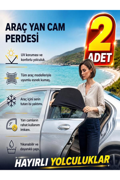 Ankaflex 2 li Oto Cam Güneşlik Araba Gölgelik Perde Araç İçi Yan Cam Pencere ...
