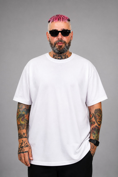 ModeXL Plus Size Waffle Textured Crew Neck T-Shirt 20033 White