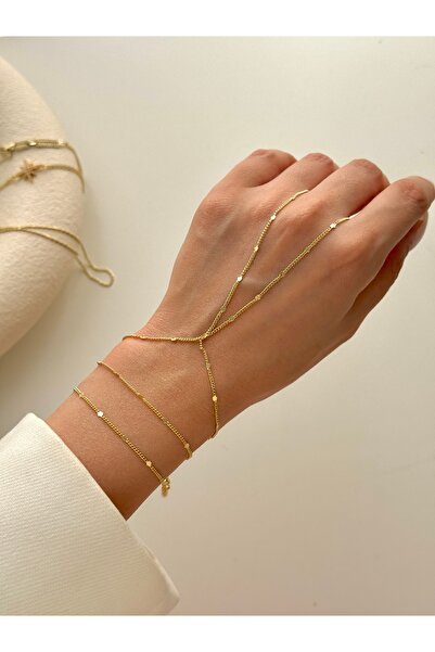 YOUES JEWELRY ÇELİK 14k Altın Renk Şahmeran Bileklik Gold Kadın Pullu Şahmeran