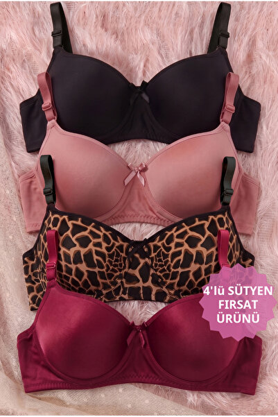 CHOCHO Kadın Telli Dolgusuz 4'lü Sütyen Takımı