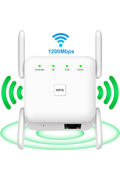 Choice US Plug AC1200 Wireless WiFi Repeater Booster 2.4G/5GHz Wi-Fi Signal A...