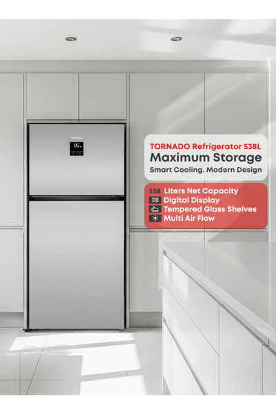 Tornado 538 Liters Net Capacity Top Mount Inverter Refrigerator