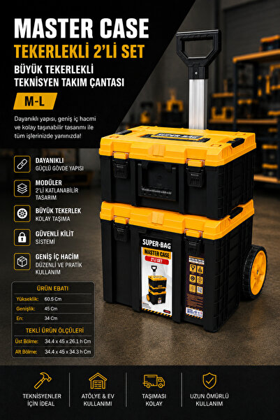 Begin Power Super Bag Master Case Tekerlekli 2’li Set Büyük Tekerlekli Teknis...