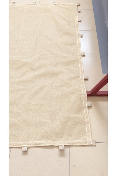 Branda Noktası Ready-To-Install 95% Cream-Colored Shade Net in All Sizes - Fence Net - Strip Column and Balcony Net with Ties