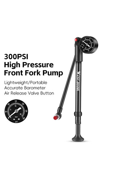 Choice مضخة دراجة 300PSI WEST BIKING 300PSI/400PSI عالية الضغط لشوكة الدراجة ...