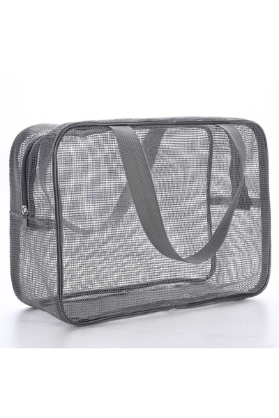 Choice4 Grey-L Portable Bathing Bag Mesh Shower Toiletry Pouch Travel Makeup ...