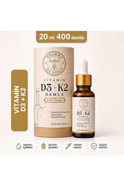 PharmaDaVinci Vitamin D3 K2 2'si 1 Arada Damla