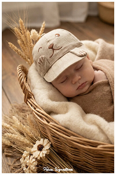PIECE SIGNATURE 0-18 Months Baby Cap with Cute Animal Figures - Embroidered S...