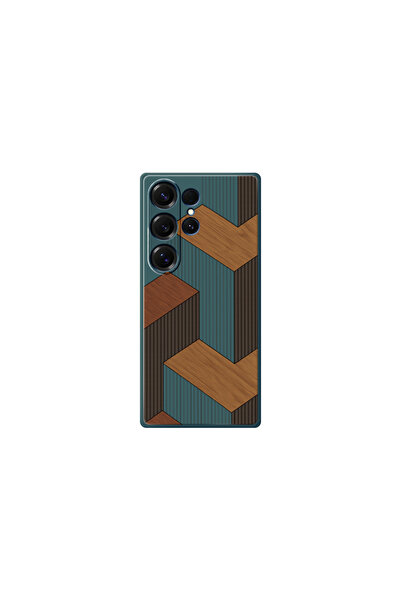 Choice5 Galaxy S26 Ultra Dark Green Geometric Style Wooden Pattern Phone Case...