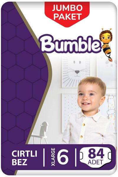 Bumble Size 6 Xlarge Baby Diapers Jumbo Pack 84 Pieces |   15kg