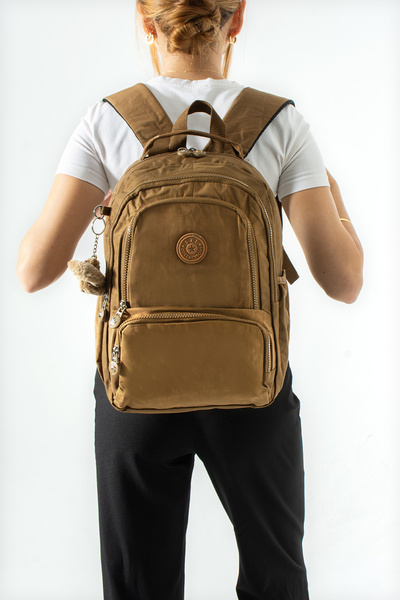 571 Collections Çanta Ultra Hafif Çok Cepli Orta Boy Sırt Çantası Taba Model: (571-4H)