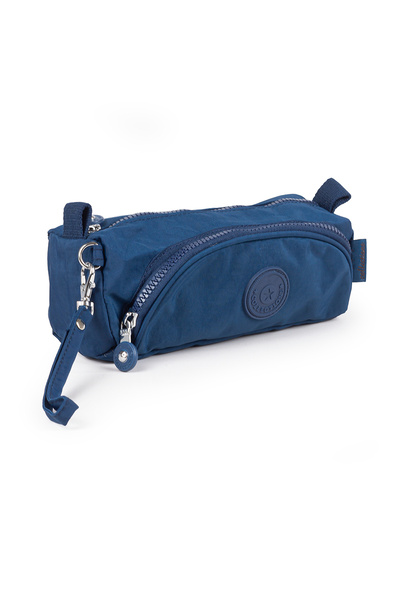 İMAKS Navy Blue 2Zipper Crinkle/Clinker Wrist Strap Mobile Phone Makeup Bag -...