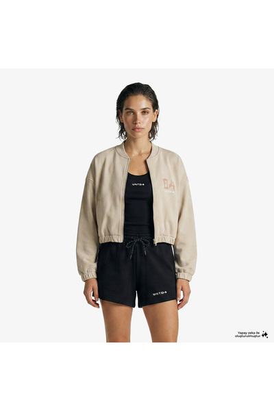 United4 Regular Fit Women's Cream Sweatshirt