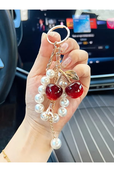 Choice style1 Simulated Cherry Pearl Beads Key Chain Exquisite High-end Bag P...