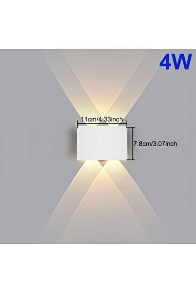 Choice White-4W cold light 6500K LED Wall Light Waterproof IP65 Outdoor Wall ...