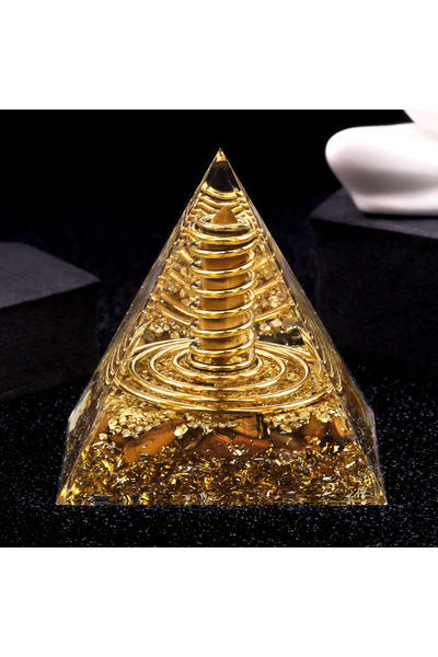 Choice P2-Tiger Eye Stone Natural Crystal Energy Generator Pyramid Peridot Go...