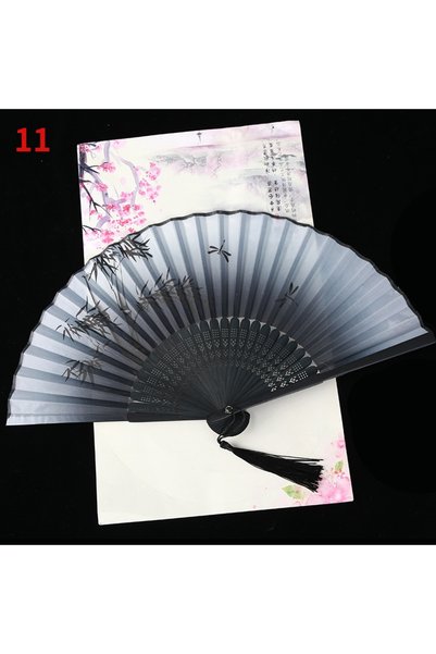 Choice1 11 1Pc Vintage Silk Folding Fan Retro Chinese Japanese Bamboo Folding...