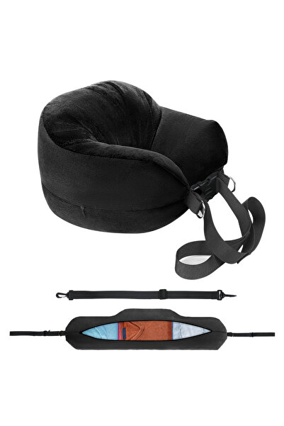 Choice See below for size descriptions Black-1 Travel Neck Pillow with Fillab...