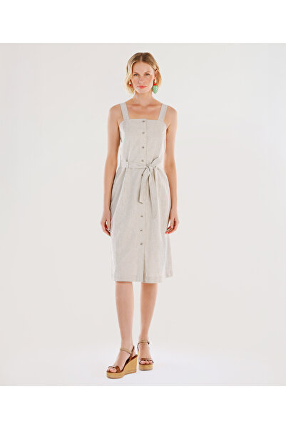 Yargıcı Long Dress with Belt Detail and Straps