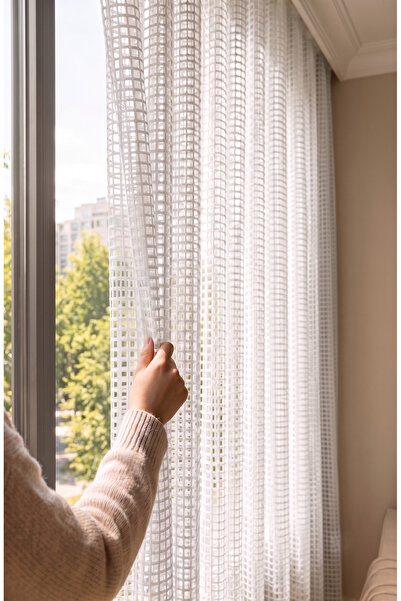 istper White Mesh Knitted Tulle Curtain I Heavy Weight I 1/2.5 Medium Pile I ...