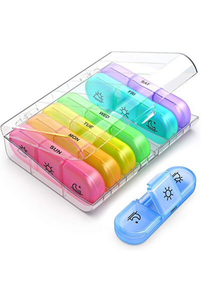 Choice5 Type 5 Pill Box Case 7 Day Weekly Medicine Storage Box Double Row 14g...