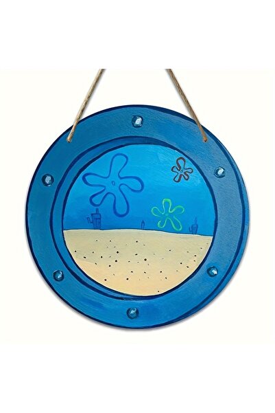 Choice WHITE Charming Jellyfish Ocean Theme Wooden Signage -8 Inch Round Coun...