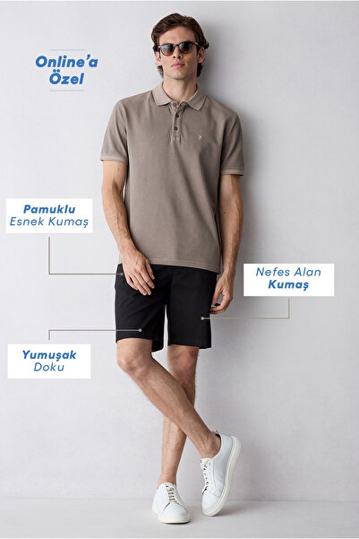 Kiğılı Regular Fit Standard Cut Cotton Bermuda Shorts with Side Pockets