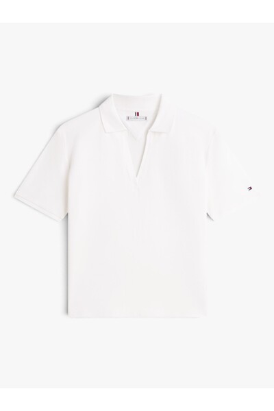 Tommy Hilfiger Kadın LYOCELL PIQUE OPEN-NK SS POLO WW0WW48720-THYBL