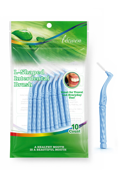 L&Wen 10 قطع من فرشاة الأسنان على شكل حرف L، خيط تنظيف الأسنان لتقويم الأسنان...