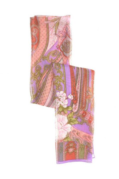 Roman Çiçek Desenli Şal Mor Y1984101_018