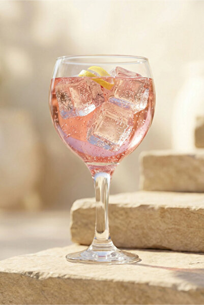 LAV Misket Cam Goblet 6'lı 645 ml Ayaklı (Şarap Kadehi, Kokteyl Bardağı)