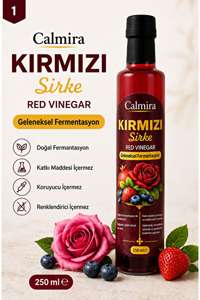 CALMİRA KIRMIZI SİRKE 250ml | Elma / Nar / Gül / Orman Meyveleri + Collagen