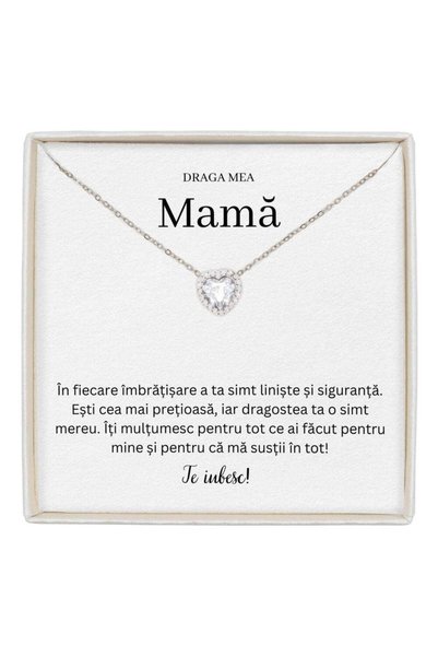 The Jewel Heart Colier Forever Yours Argintiu pentru Mama de Ziua Ei, pentru ...