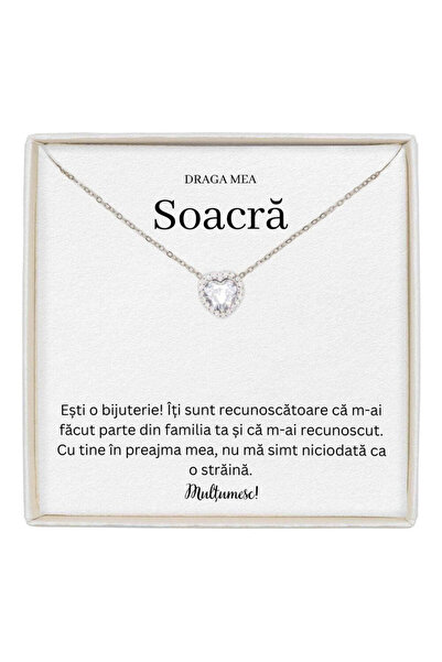 The Jewel Heart Cadou special pentru soacră, zirconiu cubic, 41+5 cm