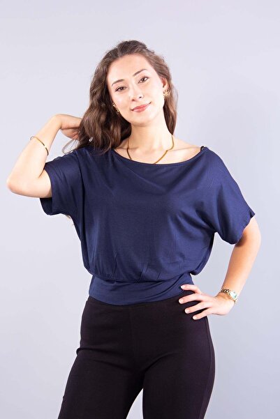 Mckanzie 6982 (N-2802) بلوزة بياقة قاربية وأكمام قصيرة