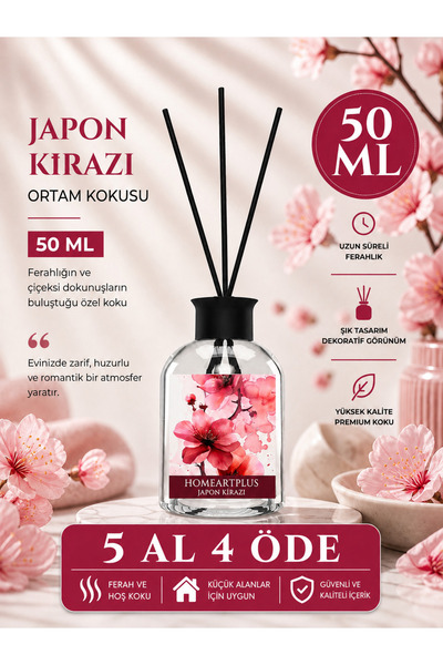 homeartplus japon kirazı oda kokusu bambu esansiyel uçucu yağ 50 ml