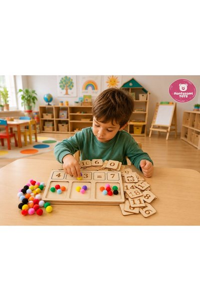 WoodStory Montessori Toys Wooden Numbers and Addition Subtraction Board |   Montessori Math Toy |   Educational Wooden Toy |   3+ Years Old