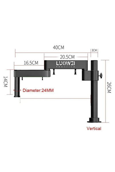 Choice 24MM Vertical Luowei LW-017 Rotating Microscope Bracket Arm 360° Unive...