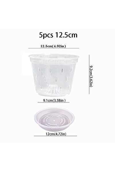 Choice3 5pcs 12.5cm 5Pcs 11/12.5/14/15/17cm Planter Pots with Side Holes Orch...